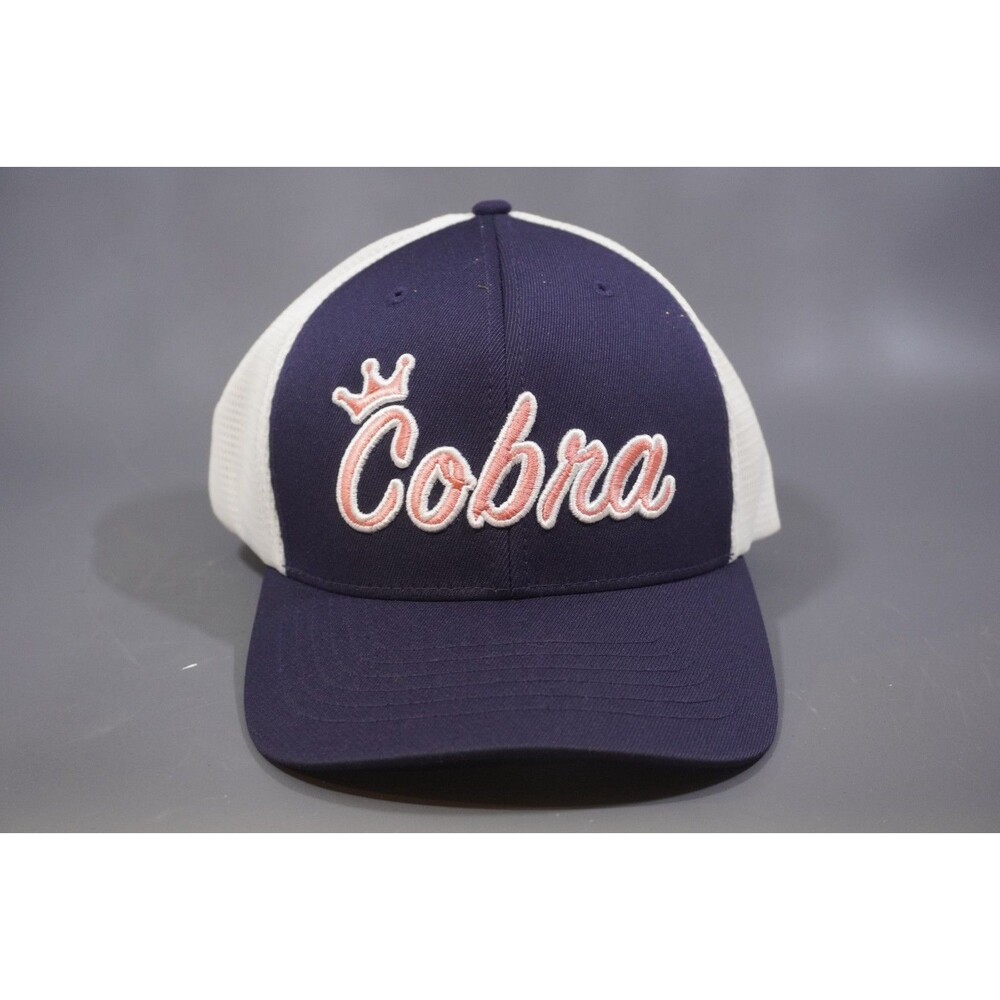 NEW Golf Cobra Crown C Trucker 110 Adjustable SnapBack Cap Navy Blazer Pink